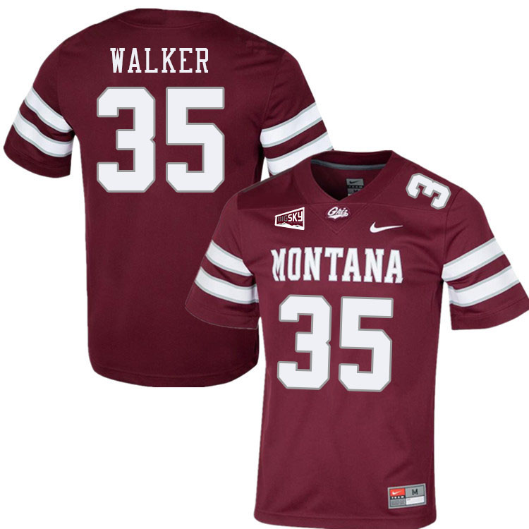 Montana Grizzlies #35 Grady Walker College Football Jerseys Stitched Sale-Maroon